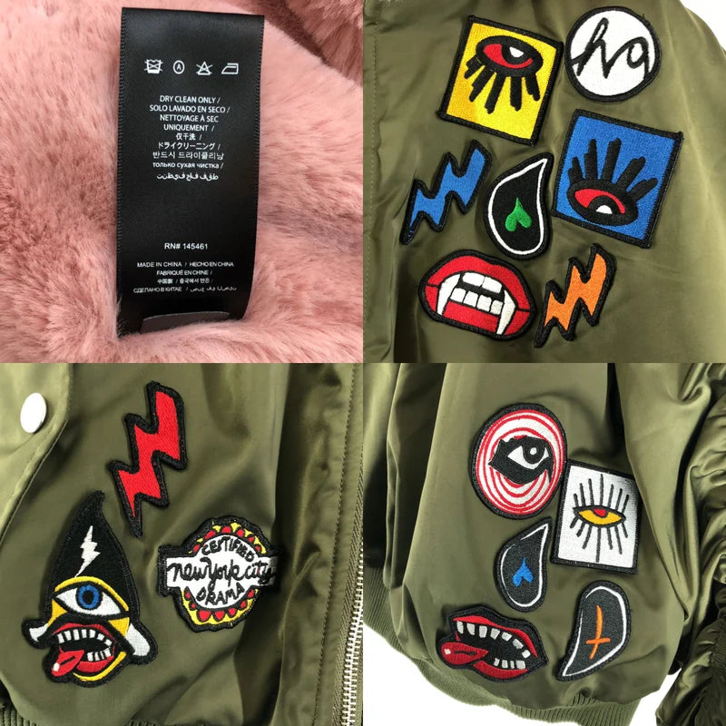 Haculla / ハキュラ | MA-1 ワッペン ファー ジャケット | S | レディース