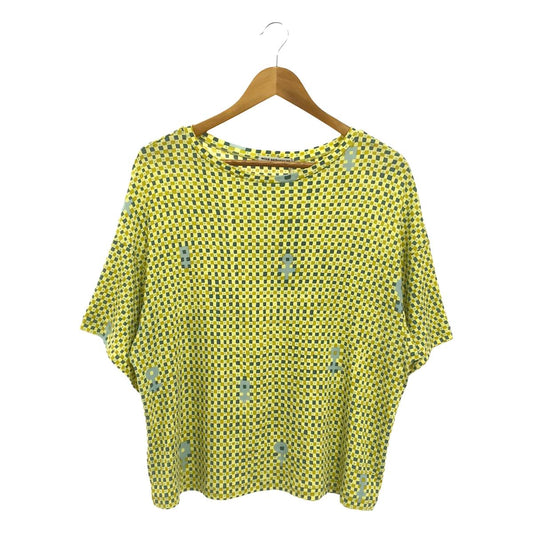 [Good Condition] mina perhonen | 2023 s/s | cross flower cut and sew | 38 | Yellow/Green | Men's