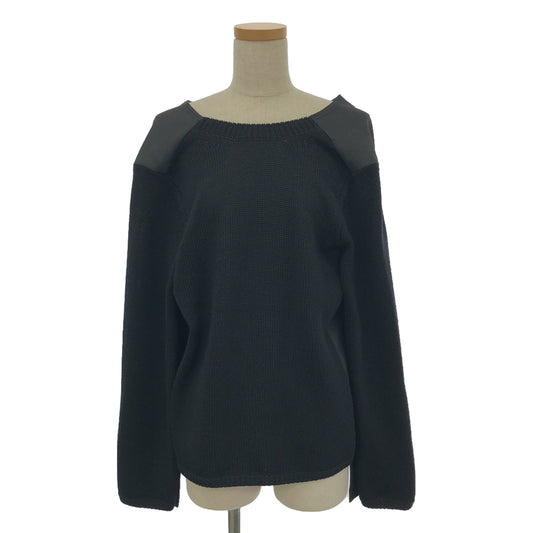 [Good Condition] COMME des GARCONS | 2021AW | Wool Polyester Mixed Material Cut-off Knit Pullover | S | Black | Women's