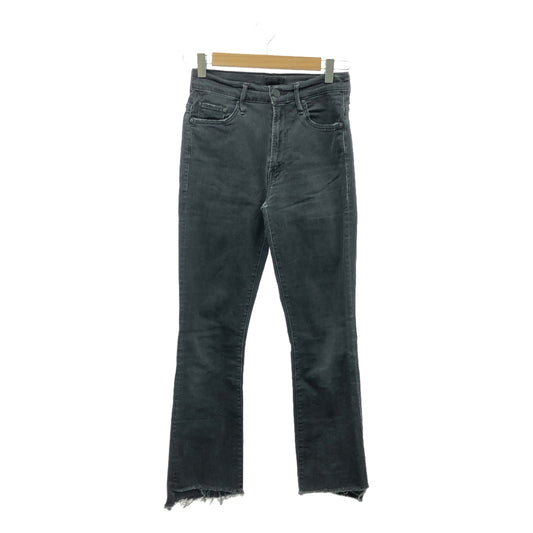 MOTHER | INSIDER CROP STEP FRAY / Cut-off black denim skinny pants | 26 | Charcoal gray | Women's