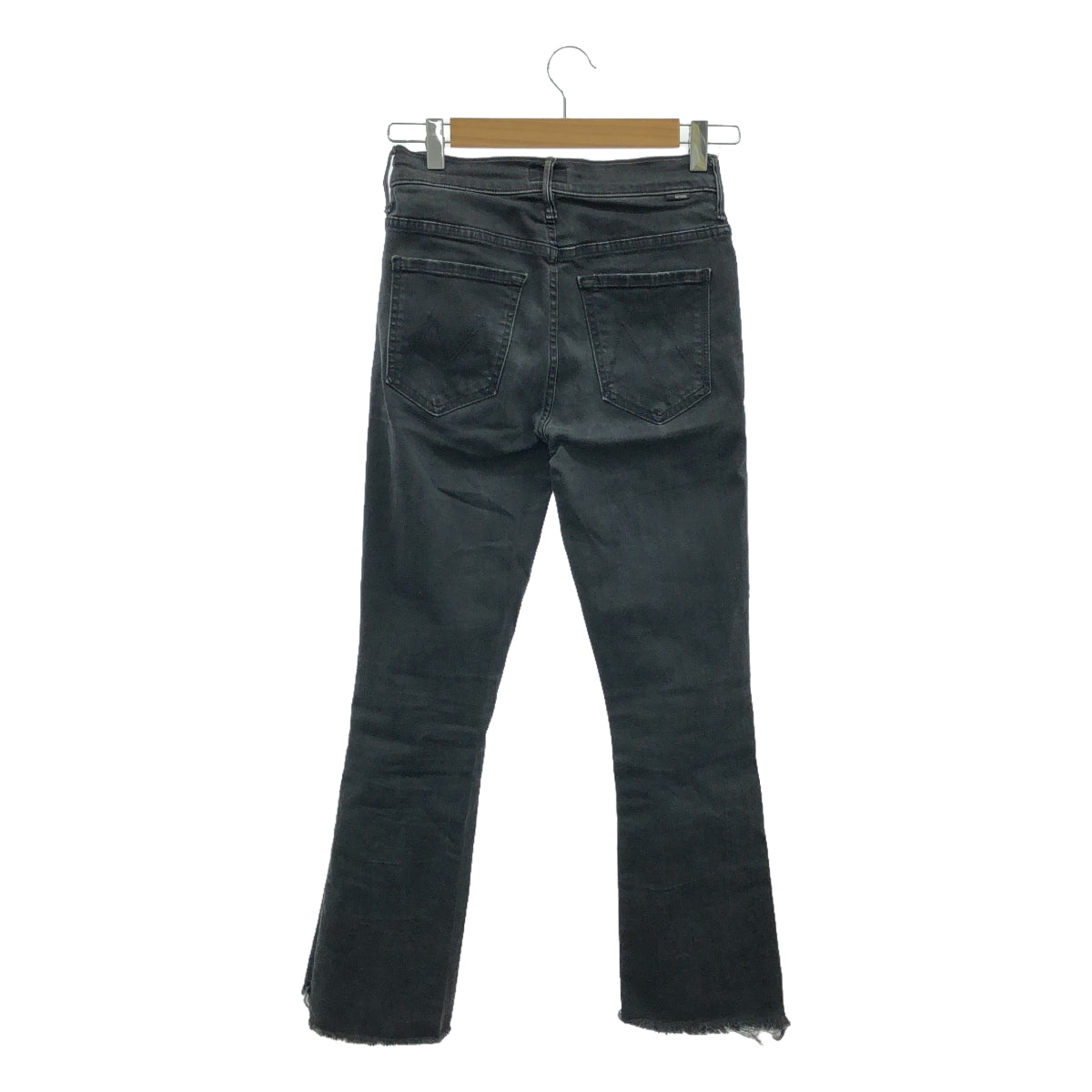 MOTHER / マザー | INSIDER CROP STEP FRAY / カットオフ ブラックデニム スキニーパンツ | 26 | チャコールグレー系 | レディース