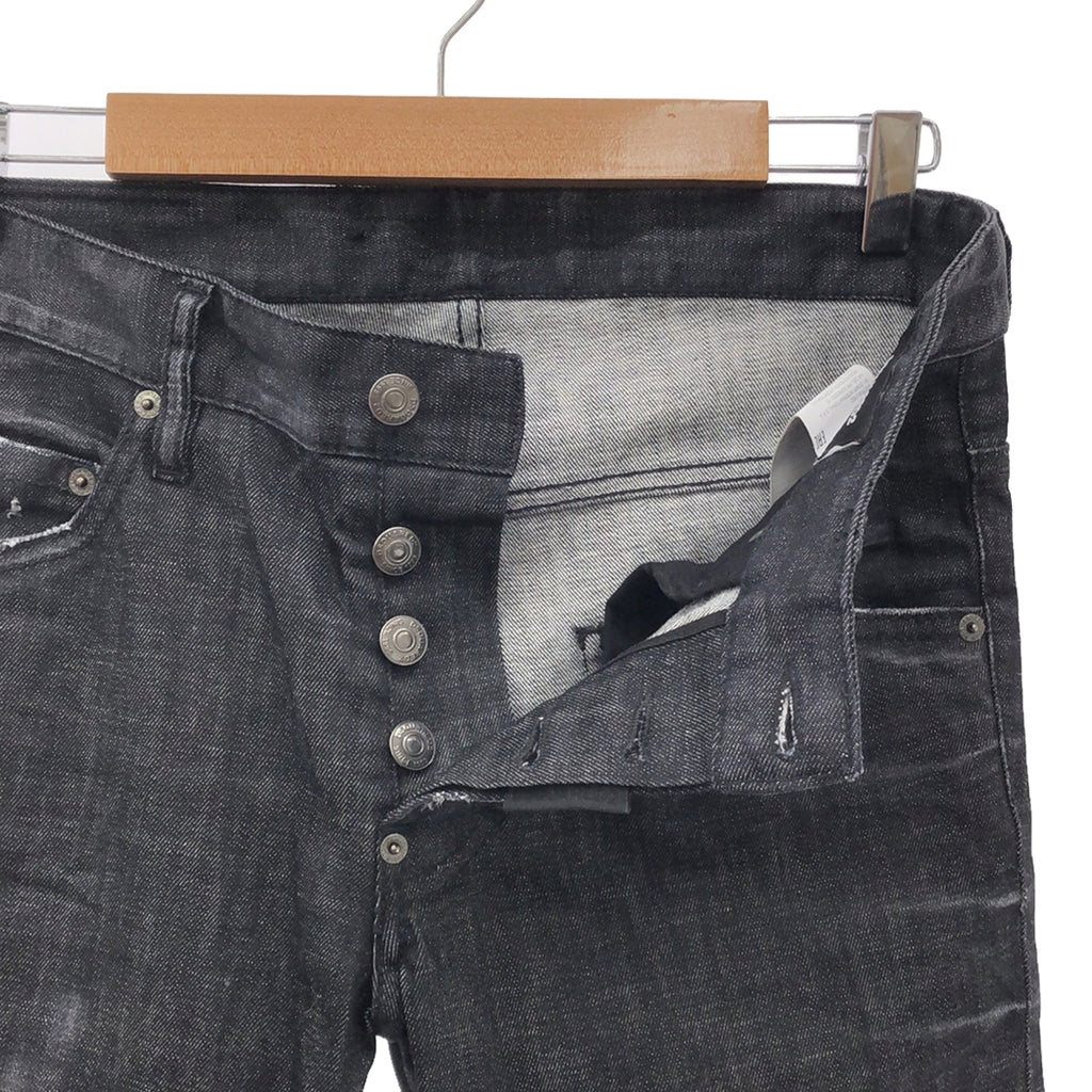 DSQUARED2 / ディースクエアード | 2021AW | SKATER JEAN スケータージーンズ ダメージ ウォッシュ加工 ストレッチ デニムパンツ | 44 | ブラック | メンズ