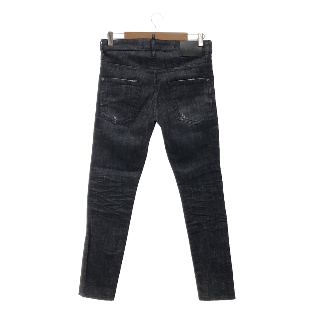 DSQUARED2 / ディースクエアード | 2021AW | SKATER JEAN スケータージーンズ ダメージ ウォッシュ加工 ストレッチ デニムパンツ | 44 | ブラック | メンズ