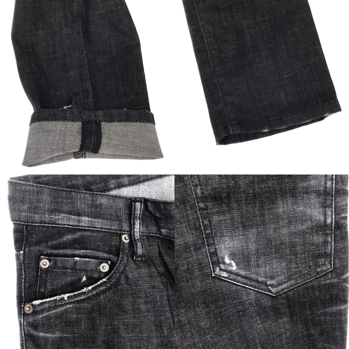 DSQUARED2 / ディースクエアード | 2021AW | SKATER JEAN スケータージーンズ ダメージ ウォッシュ加工 ストレッチ デニムパンツ | 44 | ブラック | メンズ