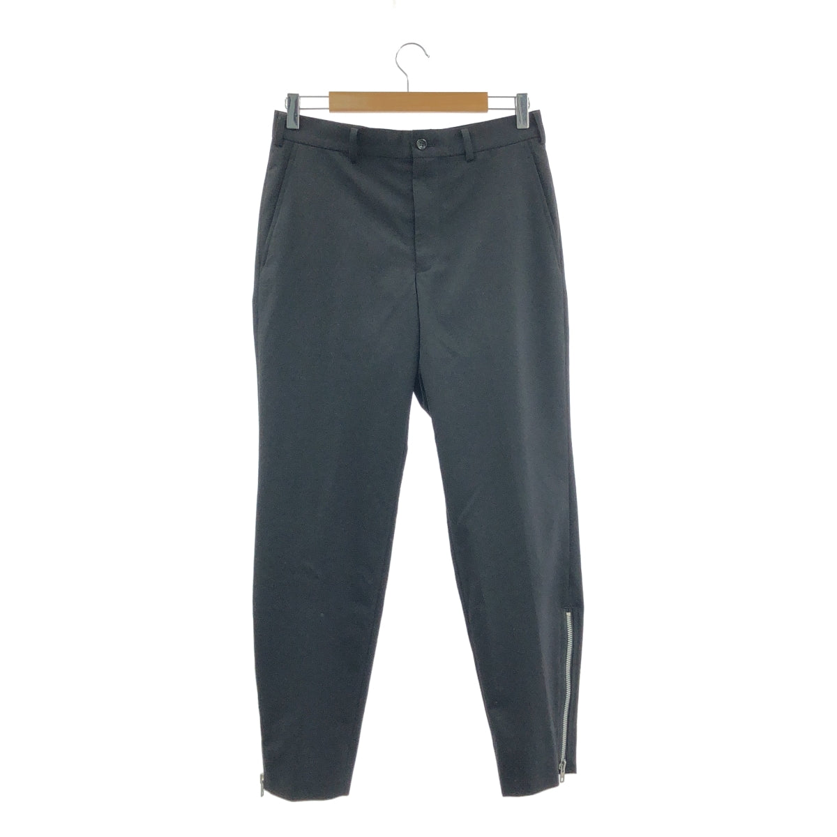 【美品】  COMME des GARCONS HOMME DEUX / コムデギャルソンオムドゥ | 2024SS | ウールギャバ 裾ジップ テーパード パンツ | S | ブラック | メンズ