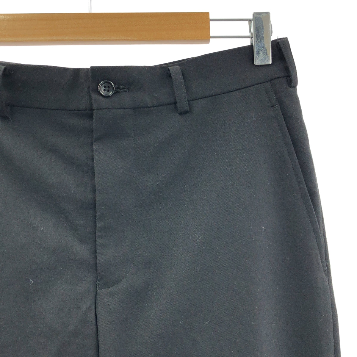 【美品】  COMME des GARCONS HOMME DEUX / コムデギャルソンオムドゥ | 2024SS | ウールギャバ 裾ジップ テーパード パンツ | S | ブラック | メンズ