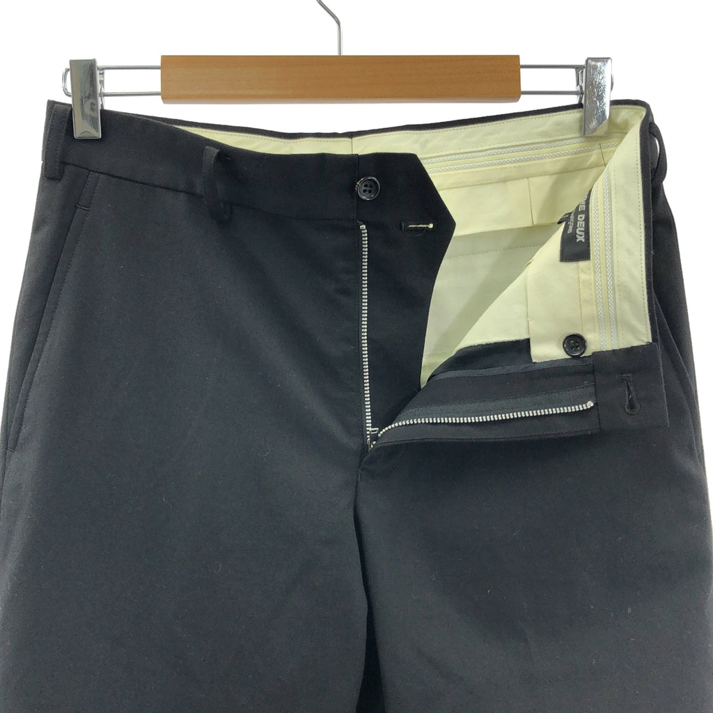 【美品】  COMME des GARCONS HOMME DEUX / コムデギャルソンオムドゥ | 2024SS | ウールギャバ 裾ジップ テーパード パンツ | S | ブラック | メンズ