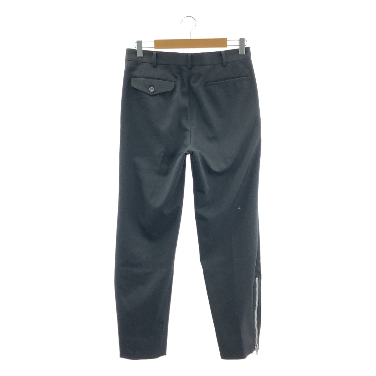 【美品】  COMME des GARCONS HOMME DEUX / コムデギャルソンオムドゥ | 2024SS | ウールギャバ 裾ジップ テーパード パンツ | S | ブラック | メンズ