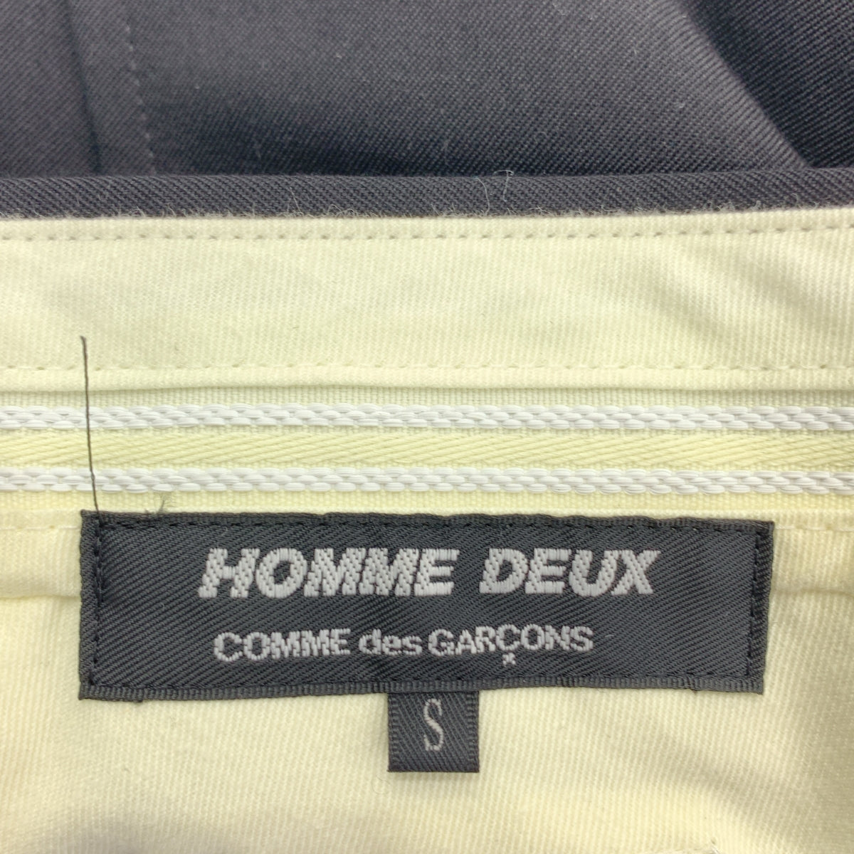 【美品】  COMME des GARCONS HOMME DEUX / コムデギャルソンオムドゥ | 2024SS | ウールギャバ 裾ジップ テーパード パンツ | S | ブラック | メンズ