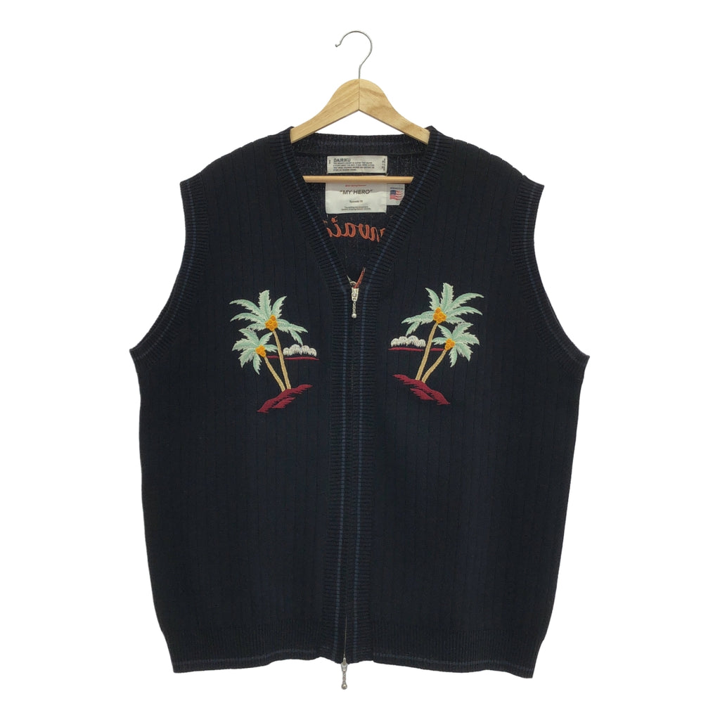 DAIRIKU | 2024SS | 夏威夷拉鍊針織背心 / 刺繡拉鍊針織背心 | M 碼 | 男款
