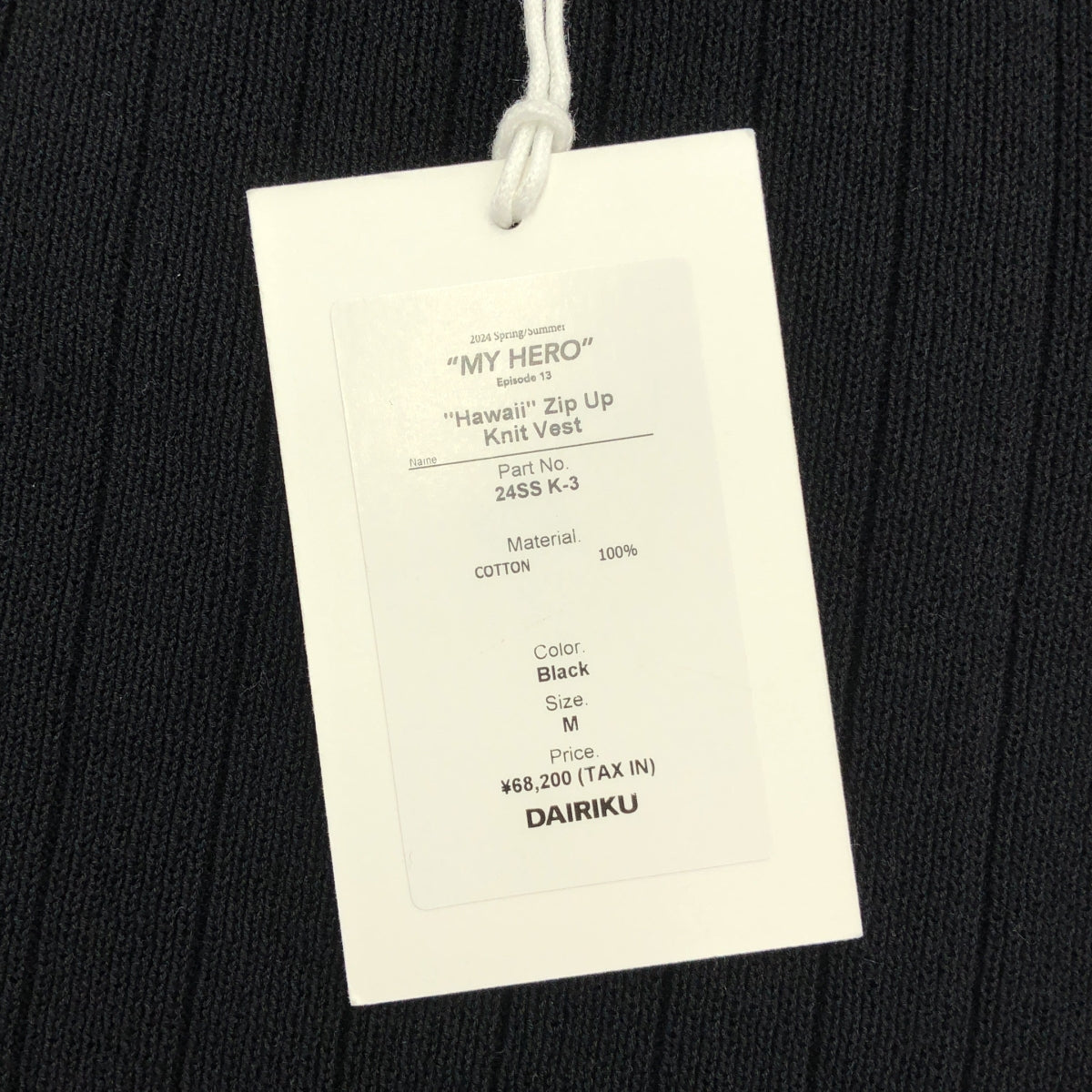 【미품】 DAIRIKU / 다이릭 | 2024SS | Hawaii Zip Up Knit Vest / 엠브로이드리 지퍼 니트 베스트 | M |