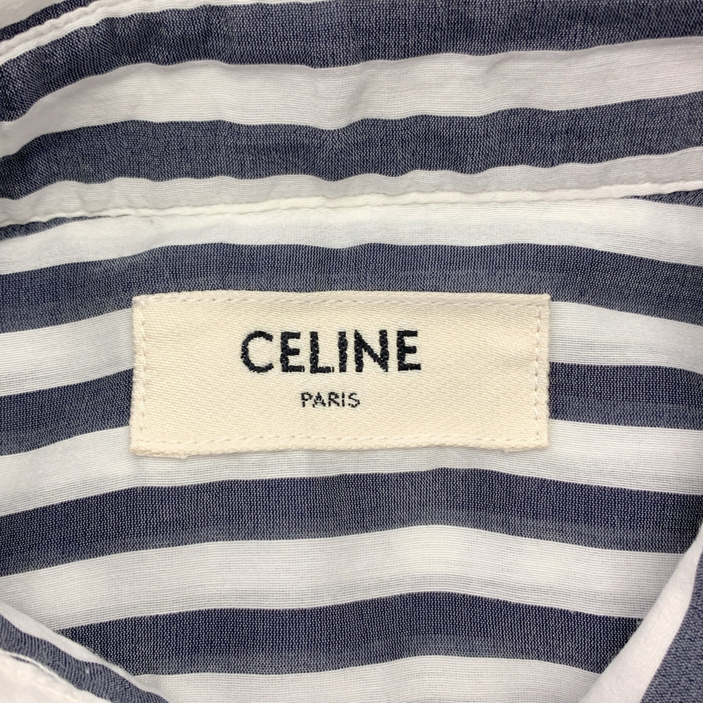CELINE / セリーヌ | コットン シルク トリオンフ ストライプ プルオーバーシャツ | 36 | レディース