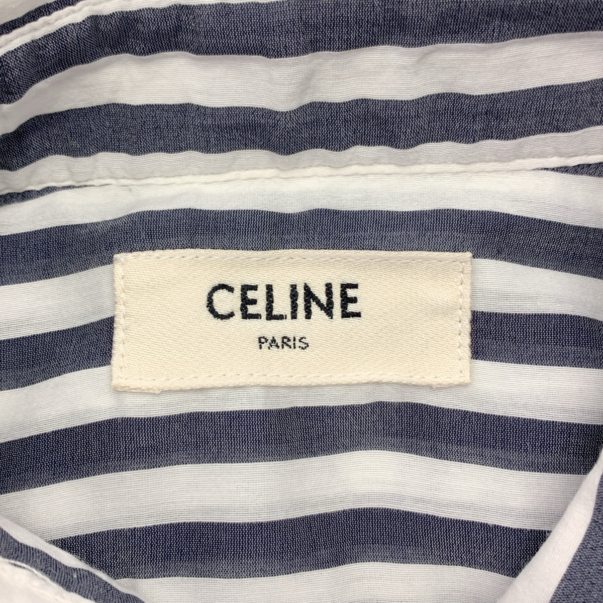 CELINE / セリーヌ | コットン シルク トリオンフ ストライプ プルオーバーシャツ | 36 | レディース
