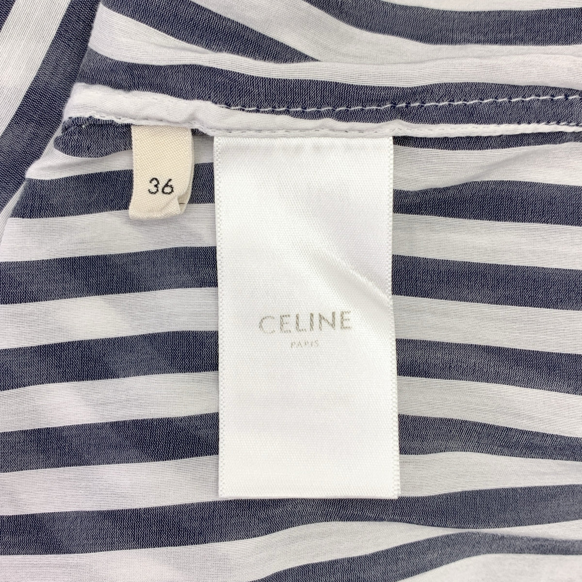 CELINE / セリーヌ | コットン シルク トリオンフ ストライプ プルオーバーシャツ | 36 | レディース