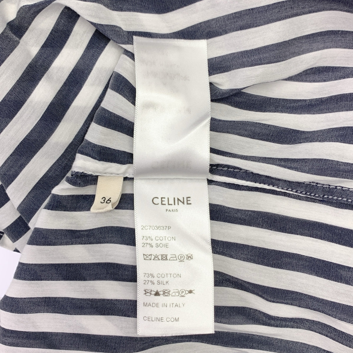 CELINE / セリーヌ | コットン シルク トリオンフ ストライプ プルオーバーシャツ | 36 | レディース