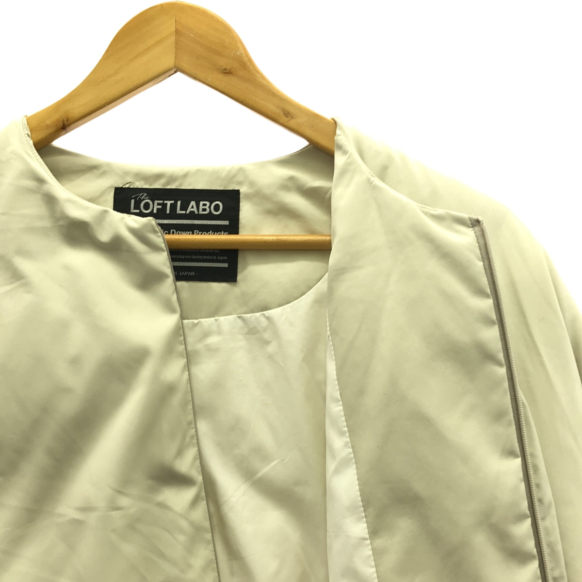 LOFTLABO / ロフトラボ | × KAWADA FEATHER / カワダフェザー ノーカラー オーバー ダウン ジャケット | 2 | エクリュ | レディース