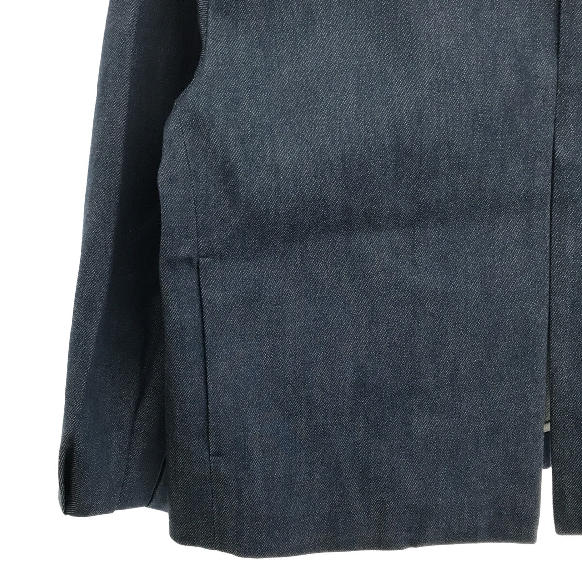 M・fil | Chiffon sleeve no-collar denim blouson jacket | 36 | Blue | Women's