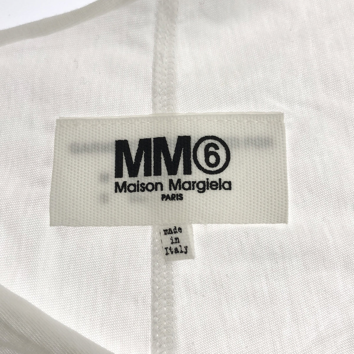 【미품】 MM6 Maison Margiela / 엠엠 식스 메종 마르젤라 | 2023SS | 비대칭 변형 티셔츠 | M | 화이트 | 여성