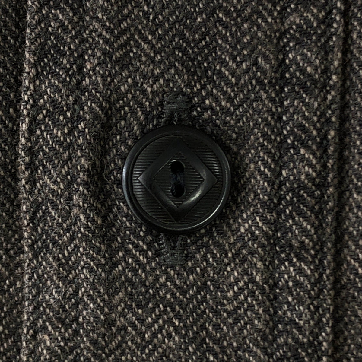 【美品】  RAGTIME / ラグタイム | TRIPLE STITCH SHIRTS / LINEN COTTON HERRINGBONE OVERDYE AGED / ワークシャツ | L | CHARCOAL x BLACK HERRINGBONE | メンズ