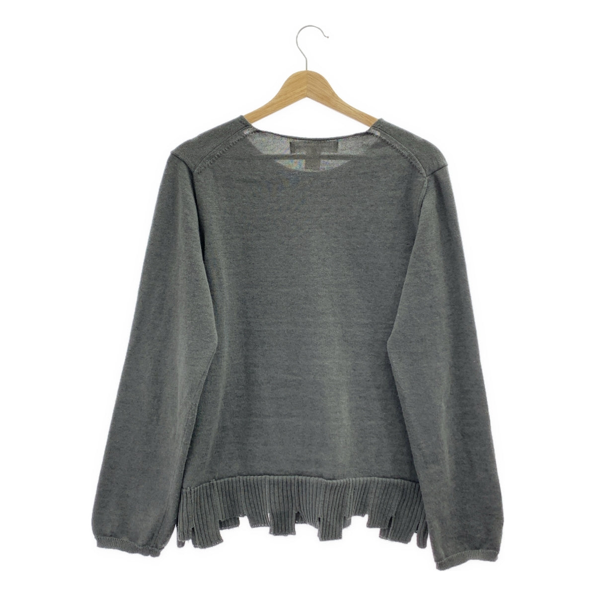 COMME des GARÇONS 襯衫 | 剪裁細節流蘇圓領針織衫 | S 碼 | 灰色 | 男款