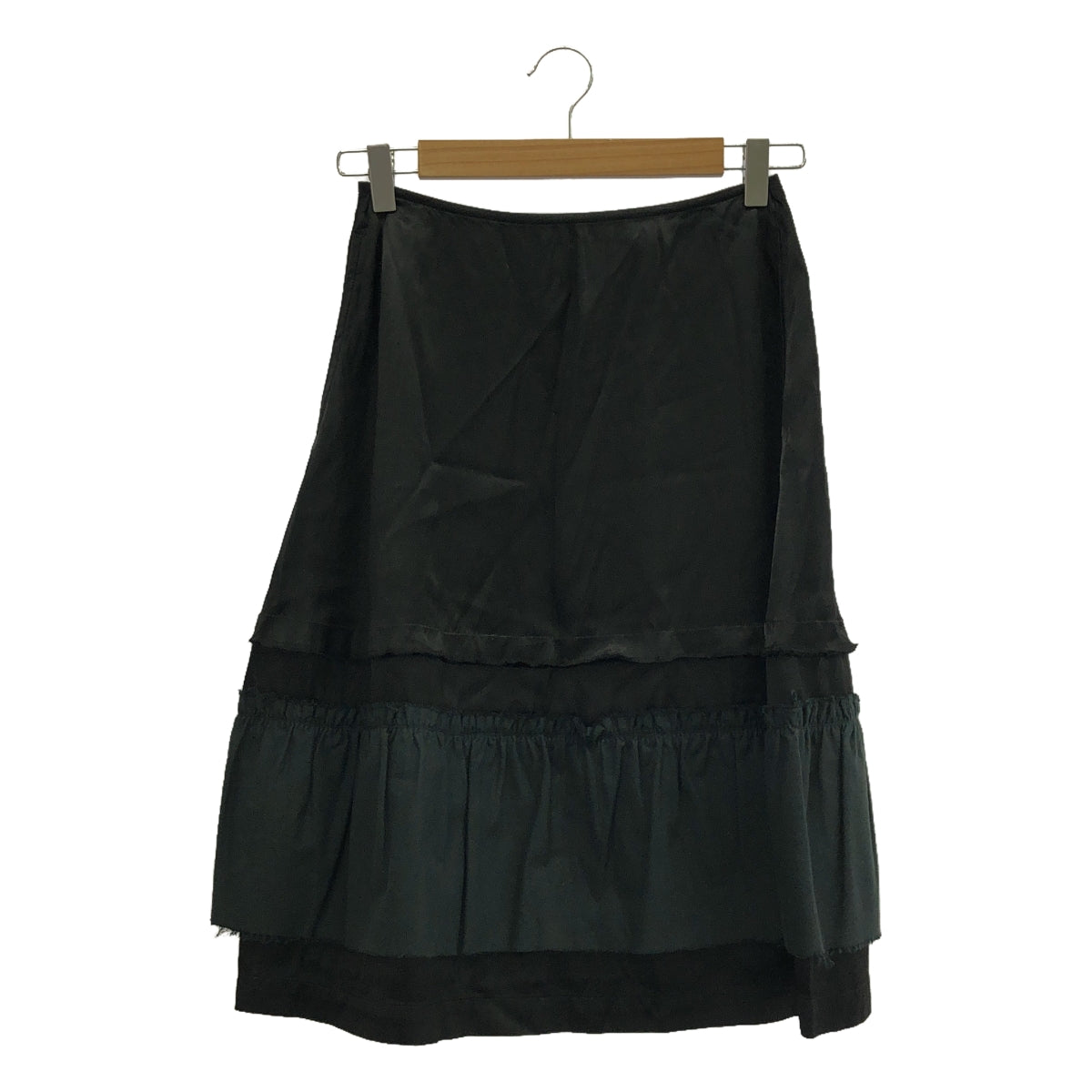 tricot COMME des GARCONS | Product dyed satin mixed material ruffle layered skirt | S | Black | Women's