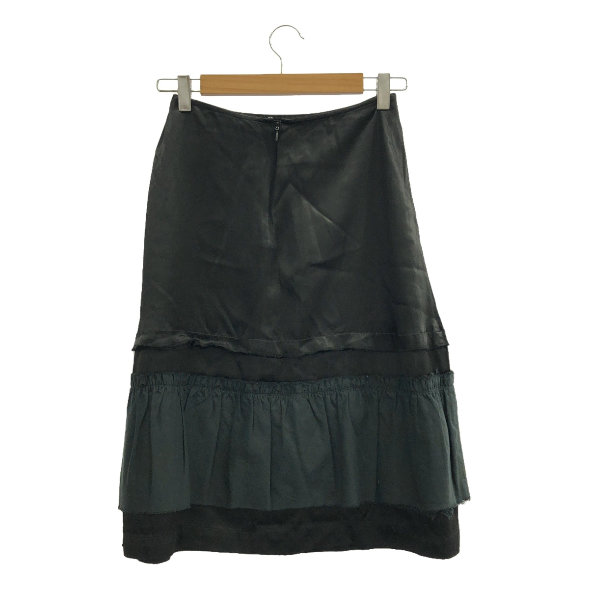 tricot COMME des GARCONS | Product dyed satin mixed material ruffle layered skirt | S | Black | Women's