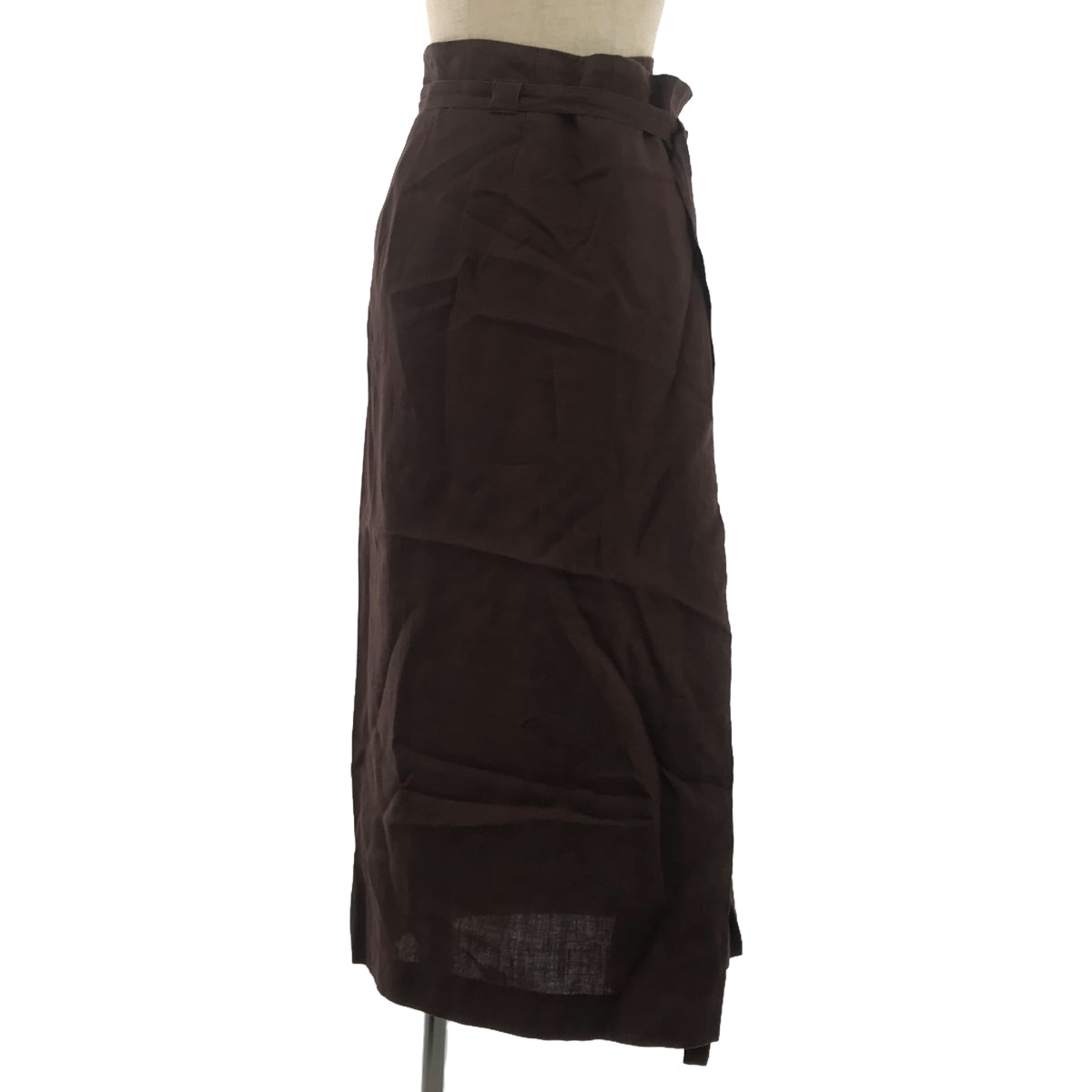 TOMORROWLAND | 2021SS | Smooth Linen Asymmetrical Linen Wrap Skirt | 36 | Brown | Women's