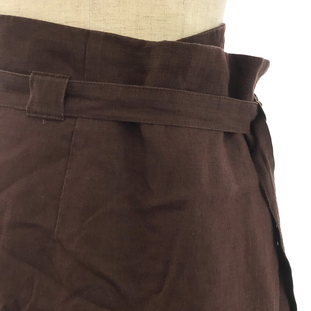 TOMORROWLAND | 2021SS | Smooth Linen Asymmetrical Linen Wrap Skirt | 36 | Brown | Women's