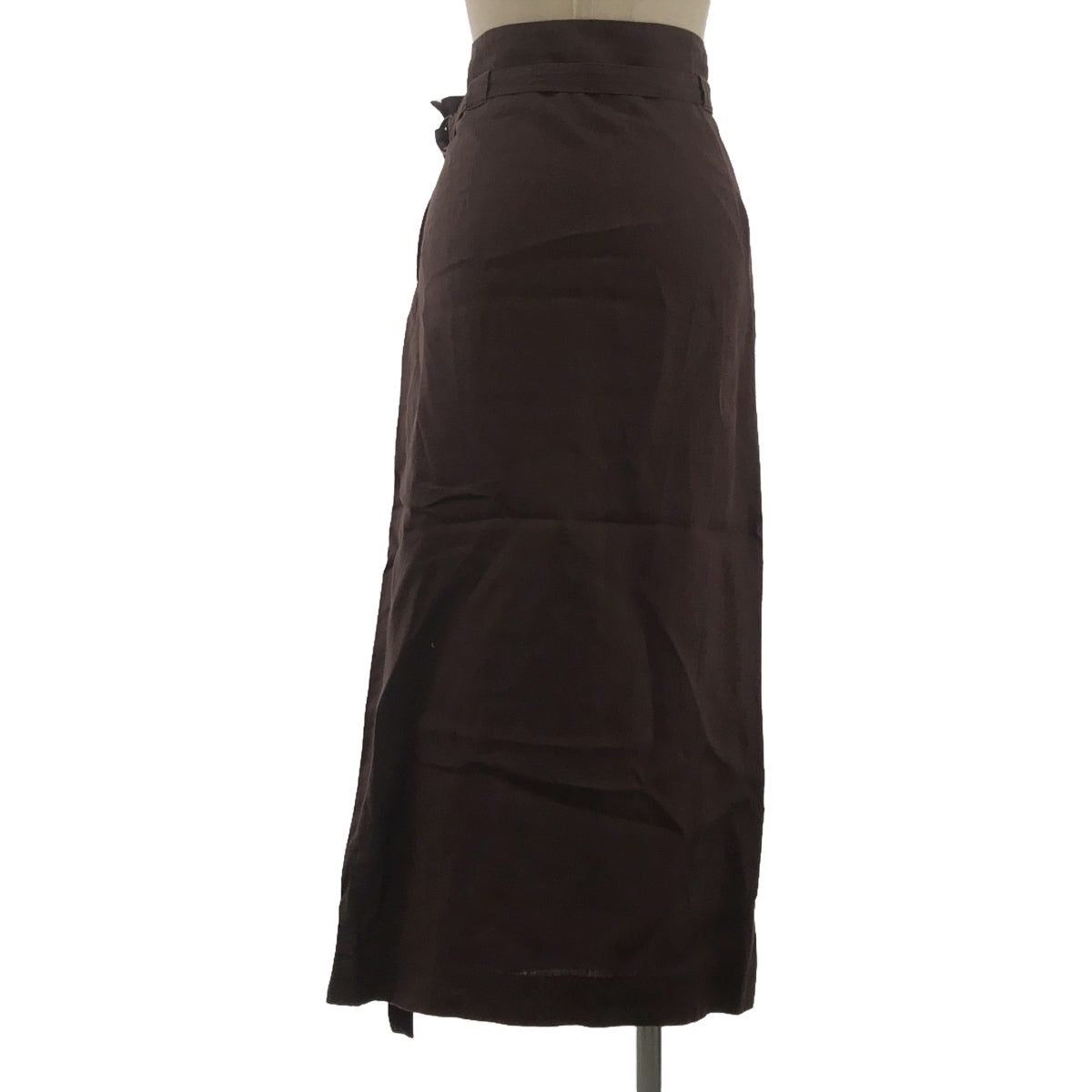 TOMORROWLAND | 2021SS | Smooth Linen Asymmetrical Linen Wrap Skirt | 36 | Brown | Women's