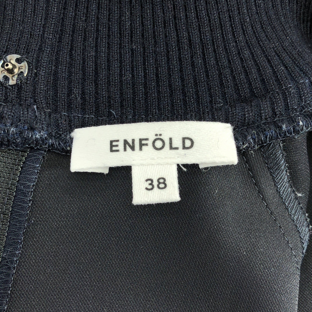 ENFOLD / エンフォルド | ダブルクロス ハイネック ブラウス | 38 | ネイビー | レディース