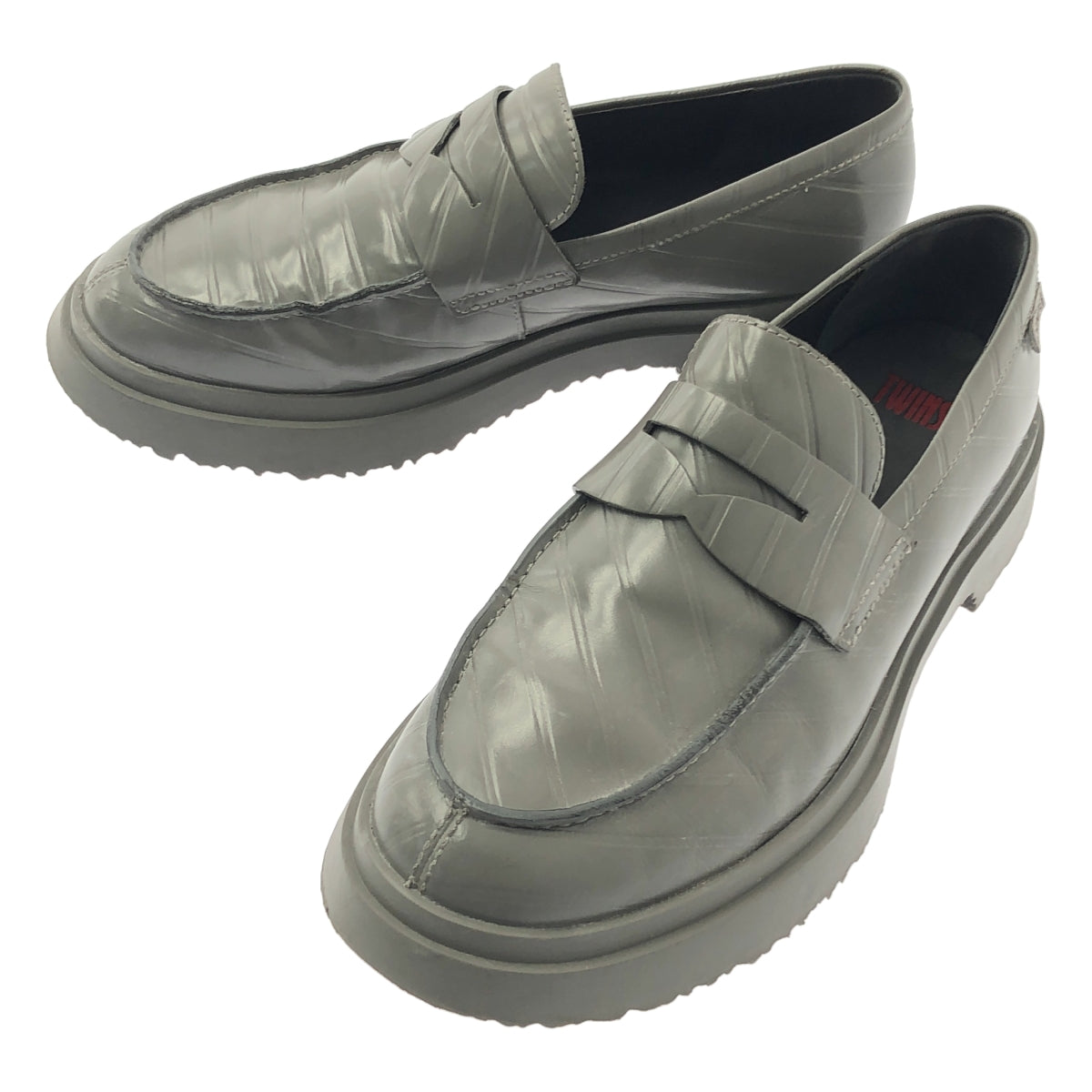 CAMPER | TWINS 不對稱壓花樂福鞋 | 尺寸 41 | 灰色 | 男款