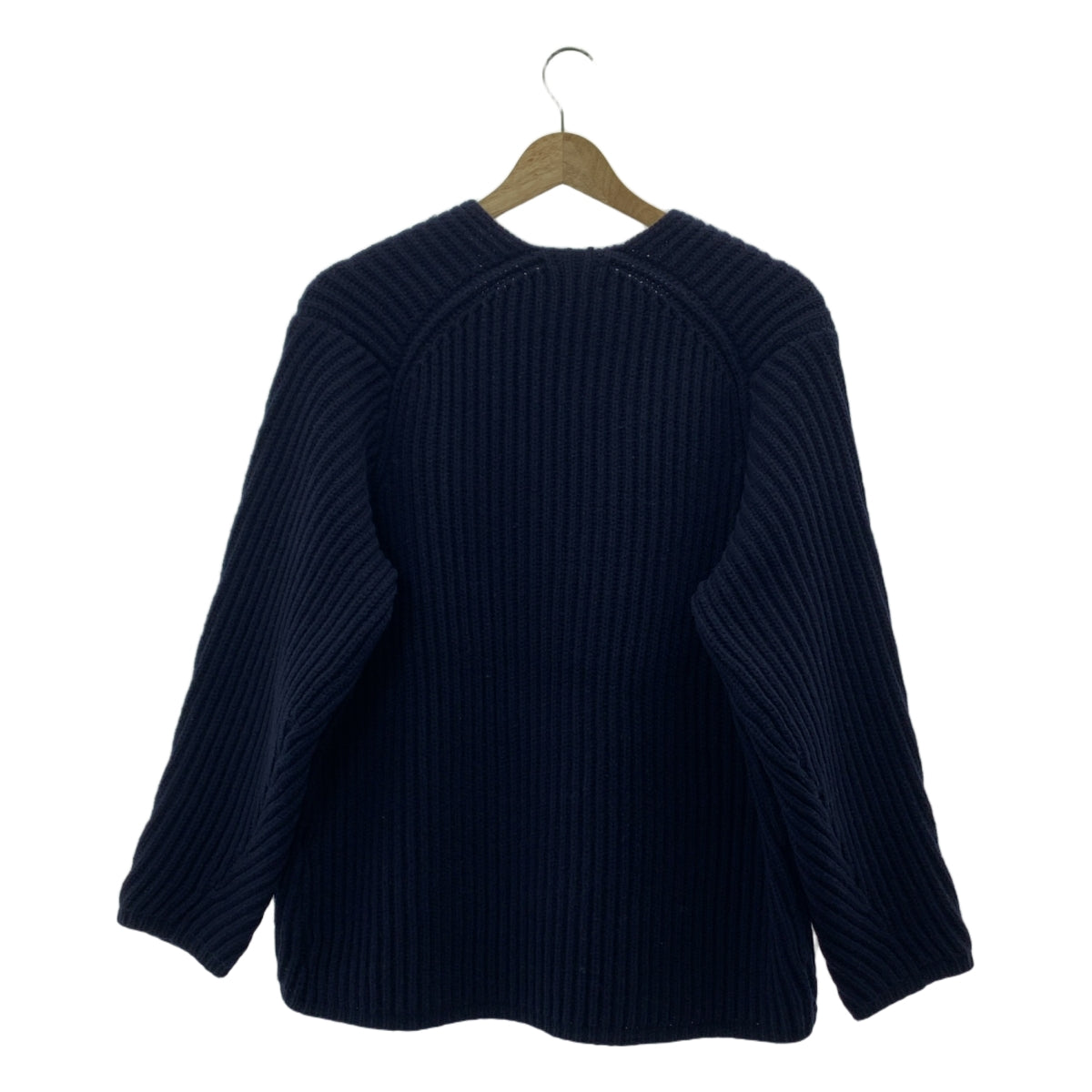 Acne Studios / アクネストゥディオズ | DEBORAH L-WOOL ウール Vネック オーバーサイズ リブニット | XXS | ネイビー | レディース