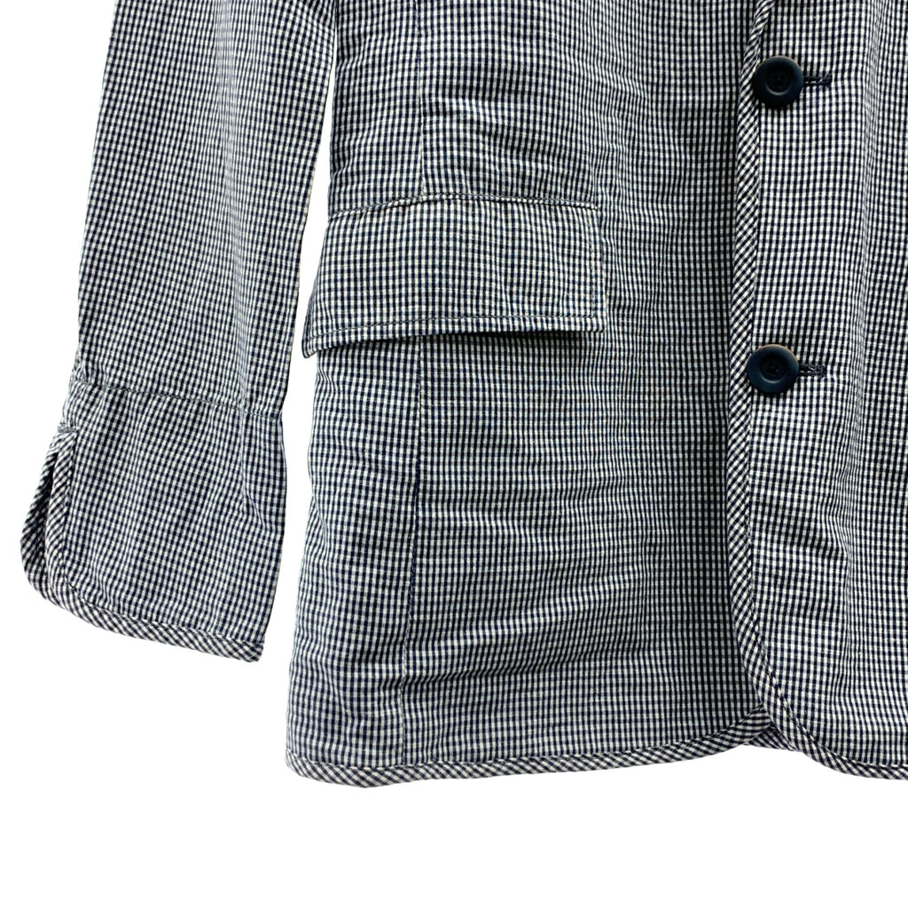 BOGLIOLI / 보리올리 | T.SUZUKI / 스즈키 타쿠치 콜라보 코튼 린넨 깅엄 체크 2B 테일러드 재킷 | S | 남성
