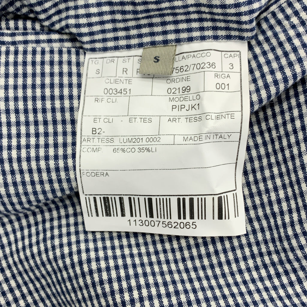 BOGLIOLI / 보리올리 | T.SUZUKI / 스즈키 타쿠치 콜라보 코튼 린넨 깅엄 체크 2B 테일러드 재킷 | S | 남성