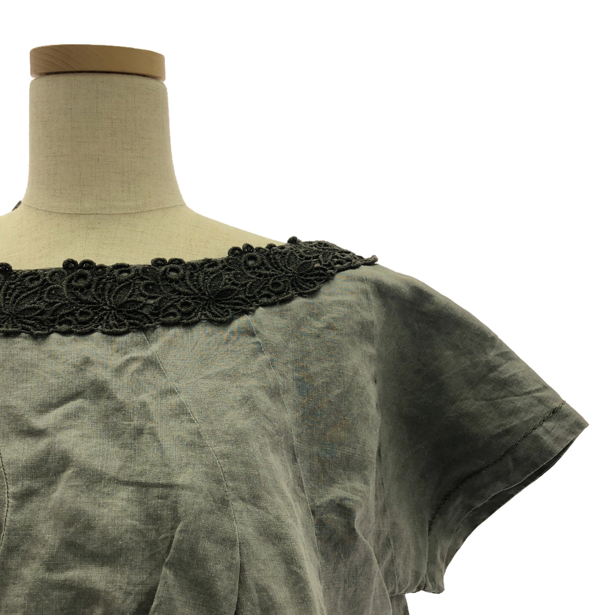 tricot COMME des GARCONS / トリココムデギャルソン | 2015SS | 製品染め 変形 バックリボン フリル オーバー ブラウス | M | グレー | レディース