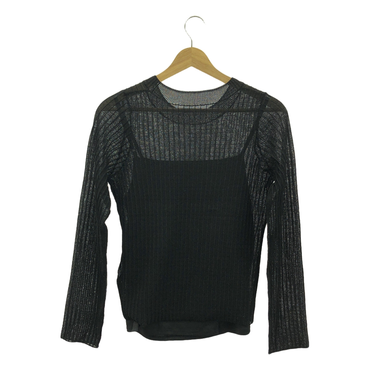 [新品] CADUNE |春季金銀絲透明針織 |尺寸 38 |黑色 |女性的