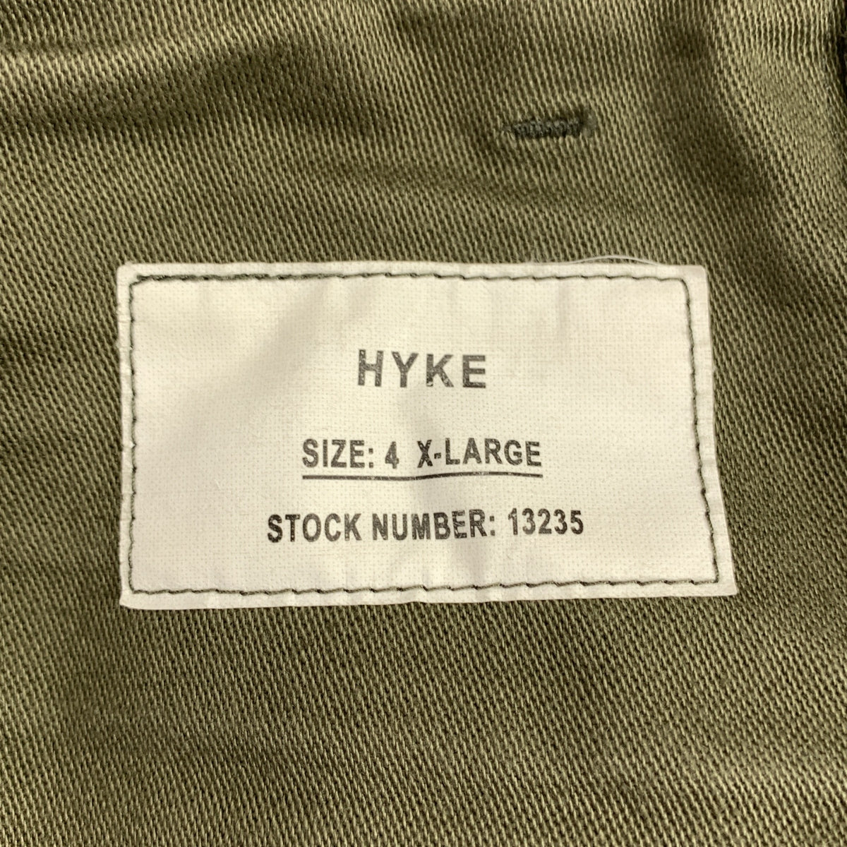 HYKE / ハイク | BACK SATIN BAKER PANTS / バックサテン ミリタリー ベイカーパンツ | 4 | カーキ | メンズ