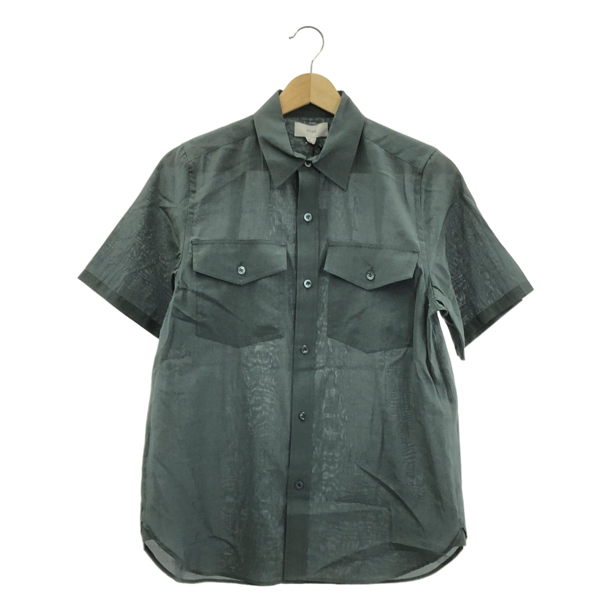 HYKE / 하이크 | 2025SS | TA/C LAWN SHIRT / 트리아세테이트 코튼 셔츠 블라우스 | 01 |