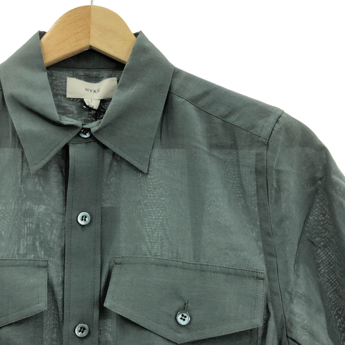 HYKE / 하이크 | 2025SS | TA/C LAWN SHIRT / 트리아세테이트 코튼 셔츠 블라우스 | 01 |