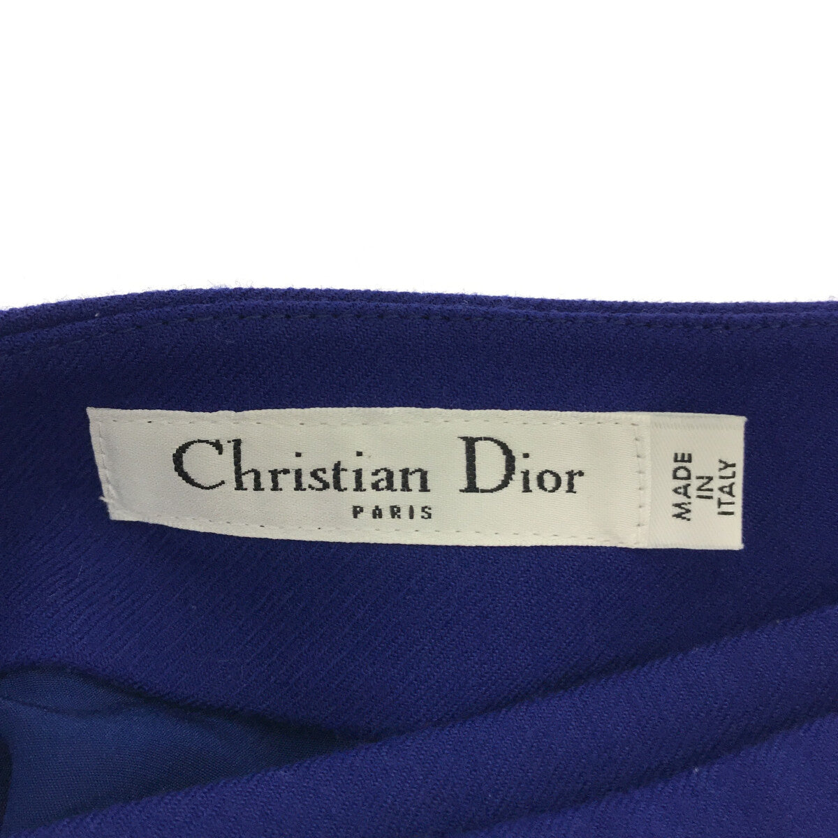 [完好無損] Christian Dior |羊毛寶石紐帶裙 |尺寸 36 |海軍 |女性的