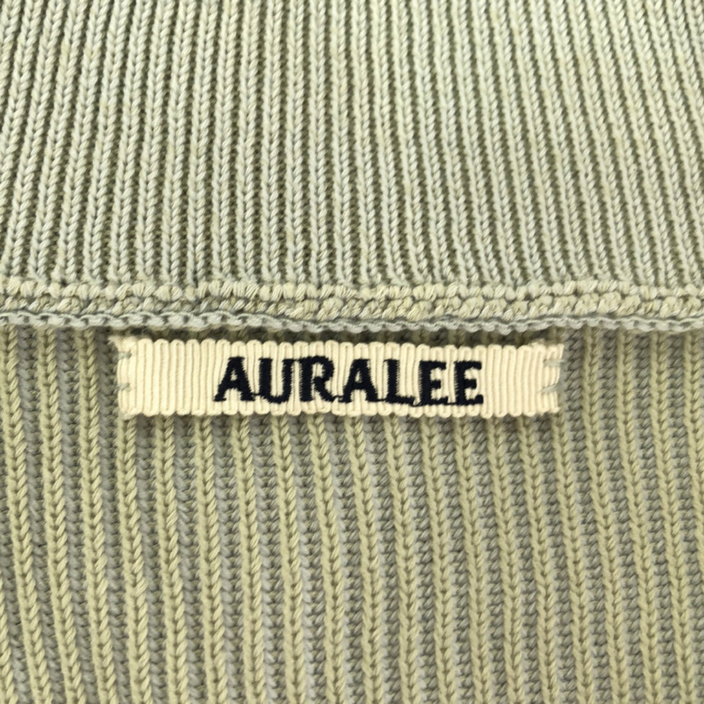 AURALEE / 오라리 | 2020SS | SUPER HARD TWIST RIB KNIT HALF ZIP P / O 슈퍼 하드 트위스트 리브 니트 하프 Zip 풀오버 | 0 | 블루 | 여성