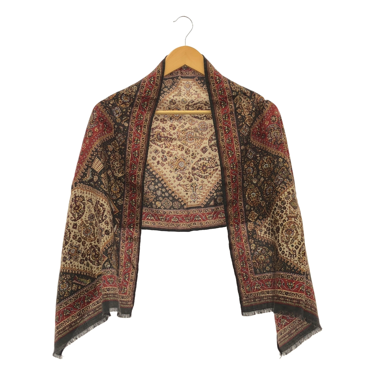 ETRO | 羊絨與絲綢全印花大披肩 | 紅色