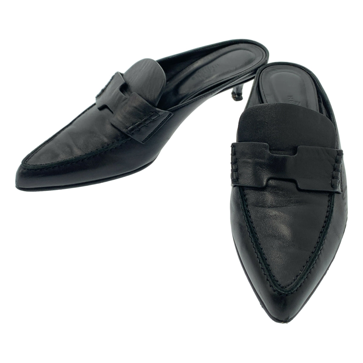 愛馬仕 | GLORIOUS 皮革尖頭高跟穆勒涼鞋 | 37 碼 | 女款