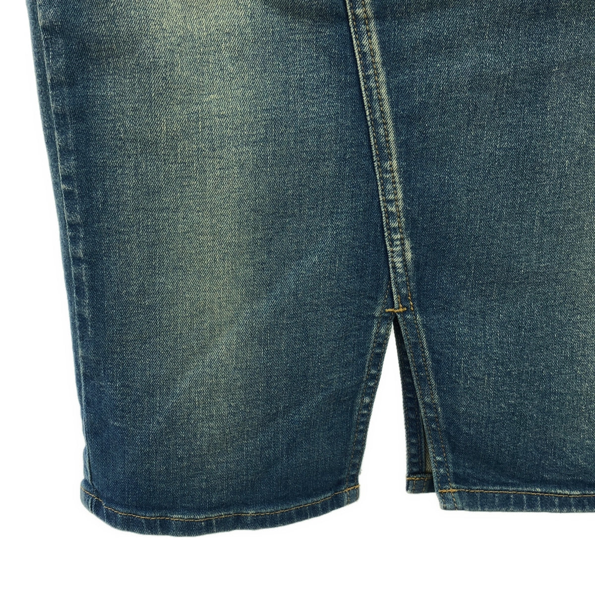 【美品】  Vivienne Westwood / ヴィヴィアンウエストウッド | ヴィンテージ加工 レザーパッチ オーブ デニムスカート | 38 | インディゴ | レディース