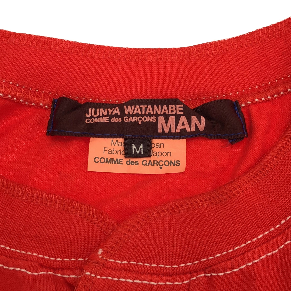 JUNYAWATANABE COMMEdesGARCONS MAN / 준야와 타나베만 | 2006SS | 코튼 헨리 넥 T 셔츠 | M | 레드 | 남성