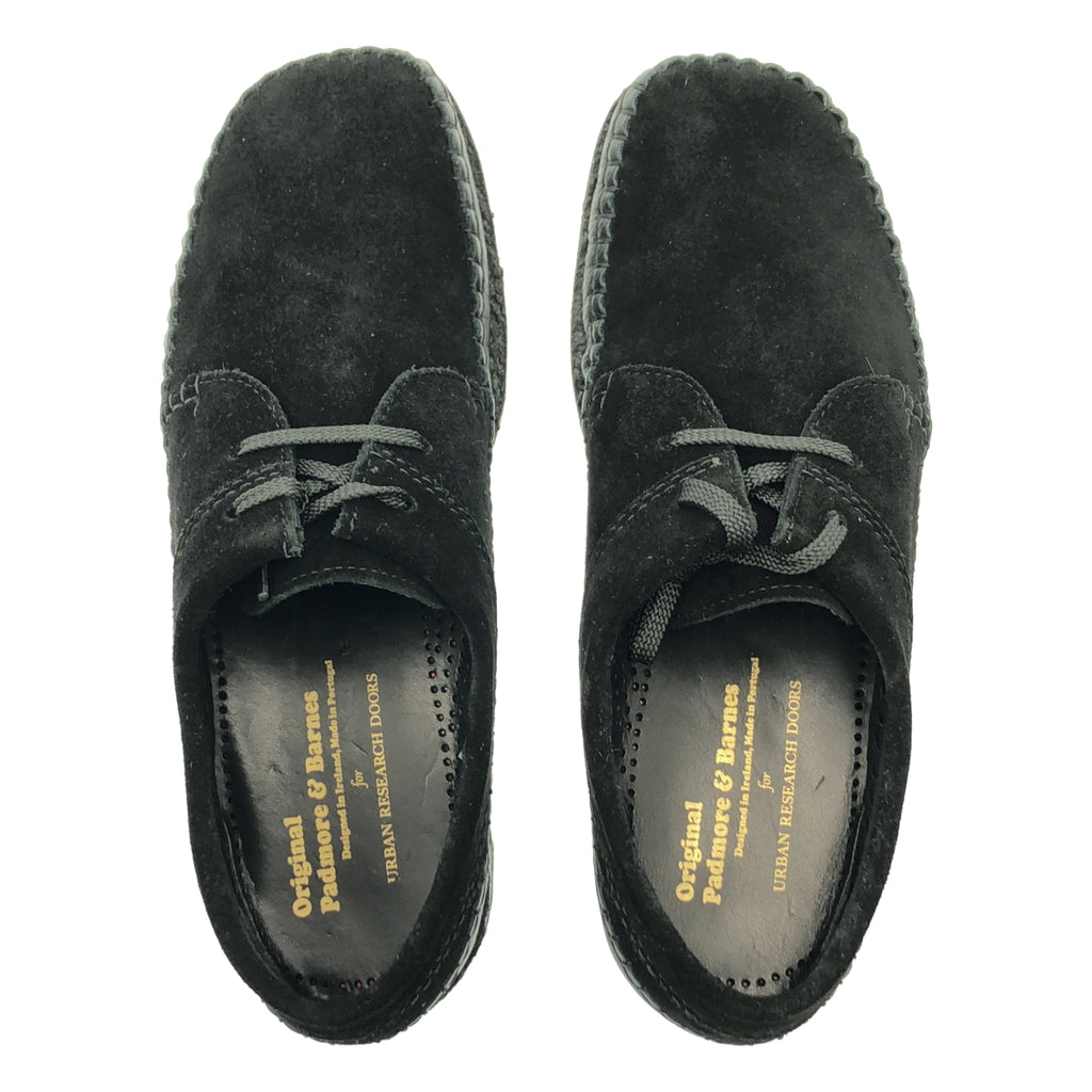 Padmore &amp; Barnes 新款 Willow 低筒麂皮繫帶鞋 | 英國碼 7 | 黑色 | 男款