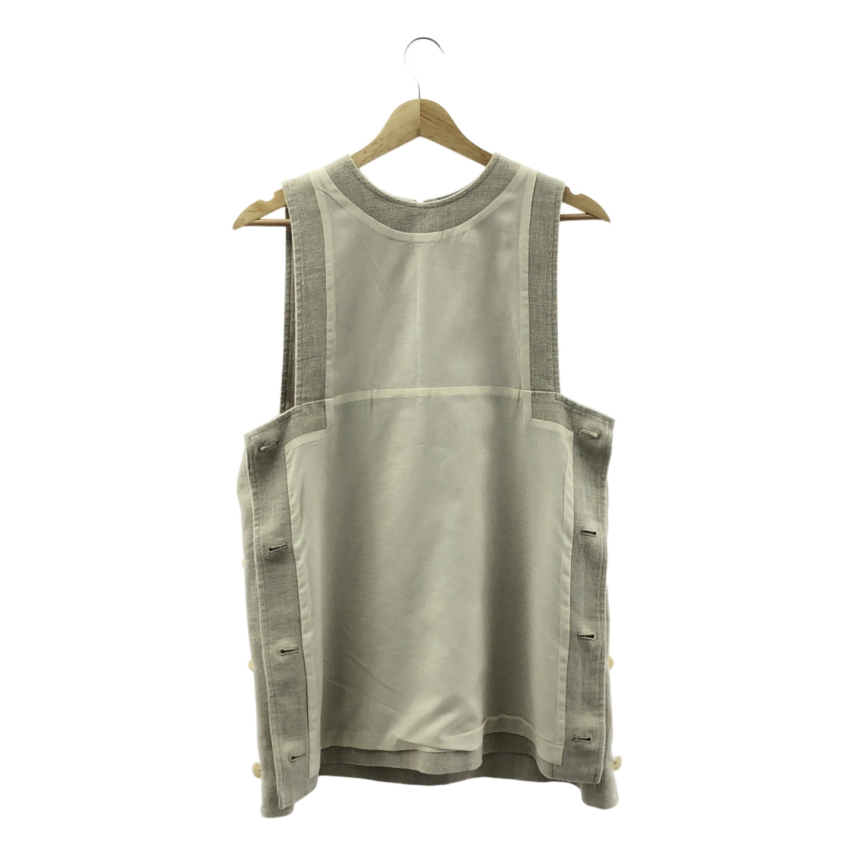 【미품】 HYKE / 하이크 | 2023SS | linen long vest / 린넨 롱 베스트 / 총 안감 | 2 | 베이지 | 여성