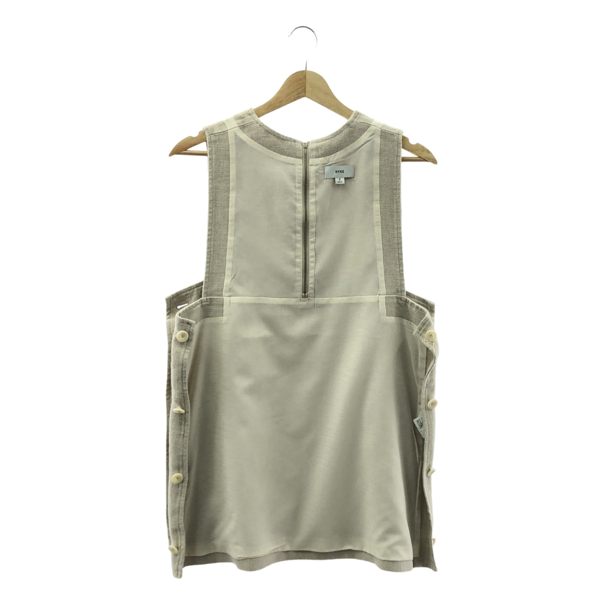 【美品】  HYKE / ハイク | 2023SS | linen long vest / リネン ロングベスト / 総裏地 | 2 | ベージュ | レディース