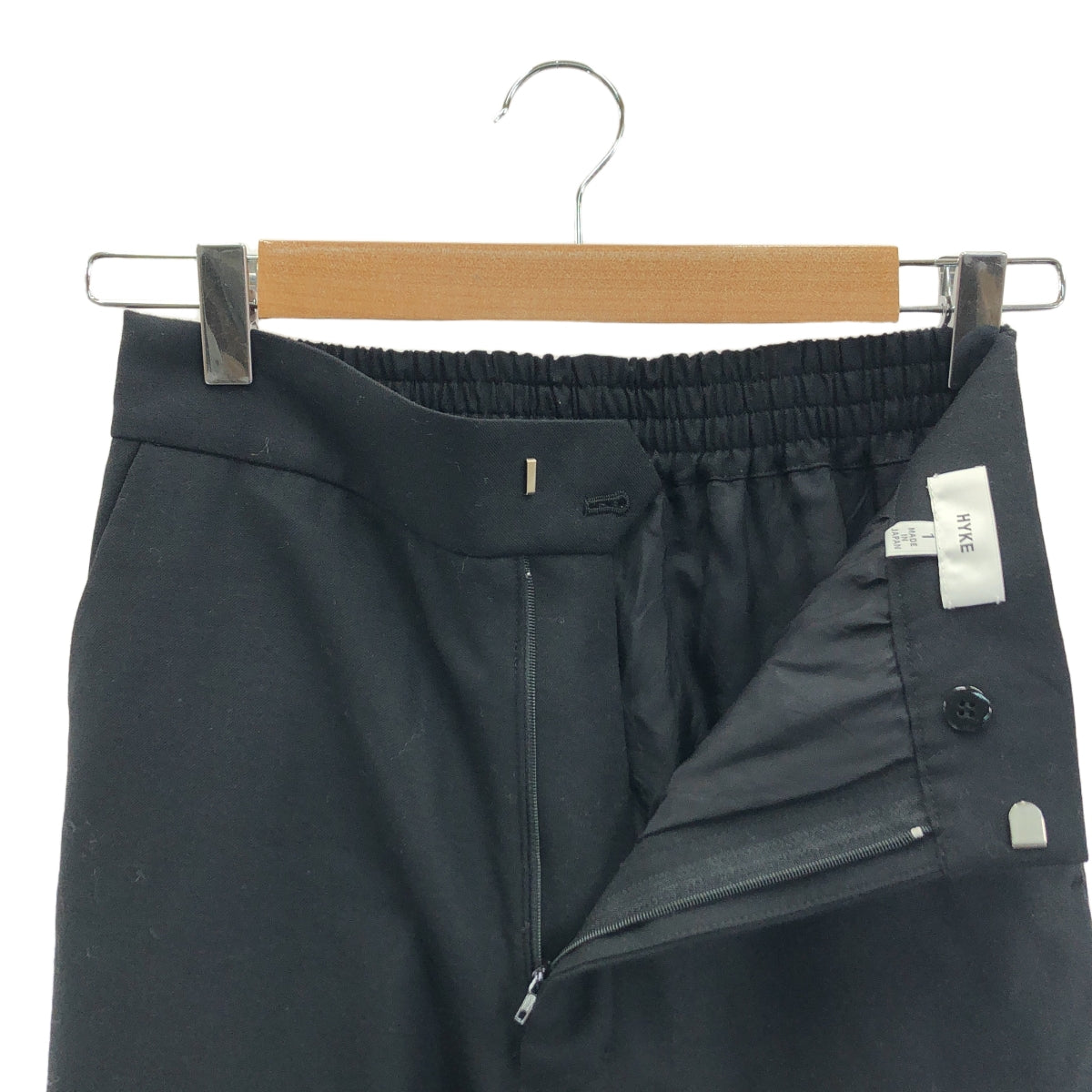 HYKE / 하이크 | 모직 혼합 테이퍼 팬츠 | 1 | 블랙 | 여성