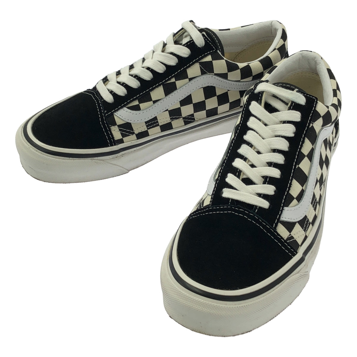 [狀況極佳] VANS Old Skool 36 DX 阿納海姆工廠棋盤格運動鞋 | 尺寸 25 | 黑色/白色 | 女款